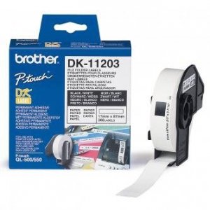 Brother etykiety papierowe 17mm x 87mm. biała. 300 szt.. DK11203. do drukarek typu QL DK11203