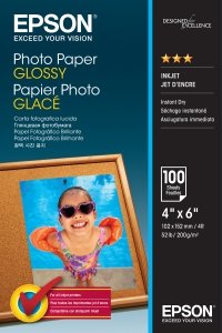 Epson Photo Paper, foto papier, połysk, biały, 10x15cm, 4x6, 200 g/m2, 100 szt., C13S042548, atrament
