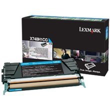 Lexmark oryginalny toner X748H1CG. cyan. 10000s. return. high capacity. Lexmark X748DE. X748DTE X748H1CG