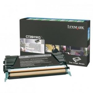Lexmark oryginalny toner C736H1KG. black. 12000s. return. high capacity. Lexmark C736. X736. X738 C736H1KG