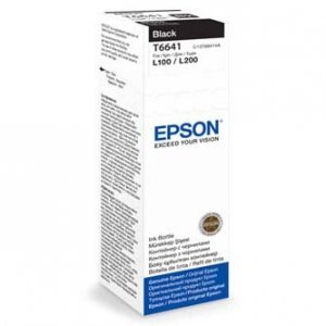Epson oryginalny Wkład atramentowy / tusz T6641 BLACK  70ml butelka do L100/110/200/210/300/355/550 C13T66414A