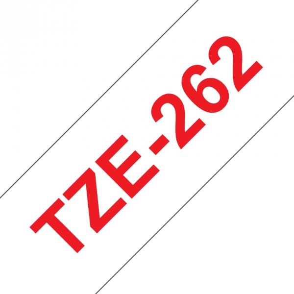Taśma Brother TZE-262. czerwony druk/biały podkład. laminowane. 8m. 36mm TZE262