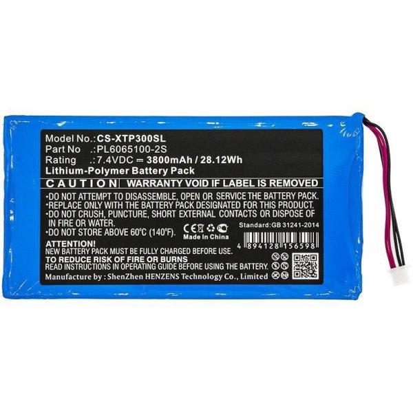 Części / CoreParts / zamiennik / Battery for Diagnostic Scanner 28.12Wh Li-Pol 7.4V 3800mAh  Blue for XTOOL Diagnostic Scanner EZ300 Pro, EZ400 Pro, i80 Pad