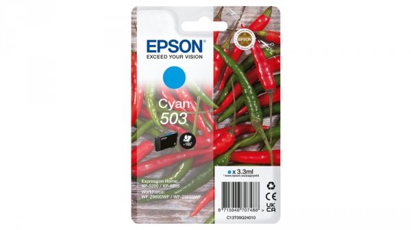 Tusz EPSON C13T09Q24010, T09Q240, 503, cyan, 3.3ml, Epson XP-5200, XP-5205, WF-2960dwf, WF2965dwf