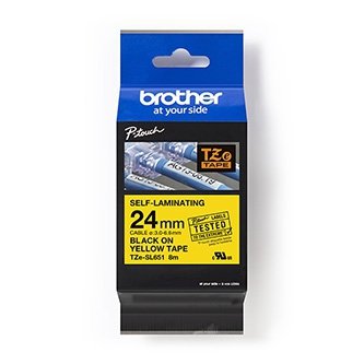 Brother oryginalny taśma do drukarek etykiet, Brother, TZE-SL651, czarny druk/żółty podkład, laminowane, 8m, 24mm