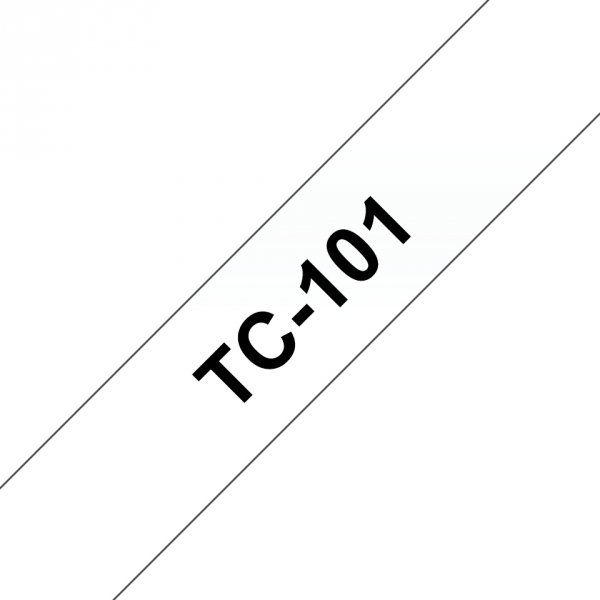 Taśma Brother TC-101. czarny druk/przezroczysty podkład. laminowane. 8m. 12mm TC101
