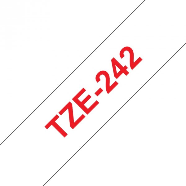 Taśma Brother TZE-242, czerwony druk/biały podkład, laminowane, 8m, 18mm