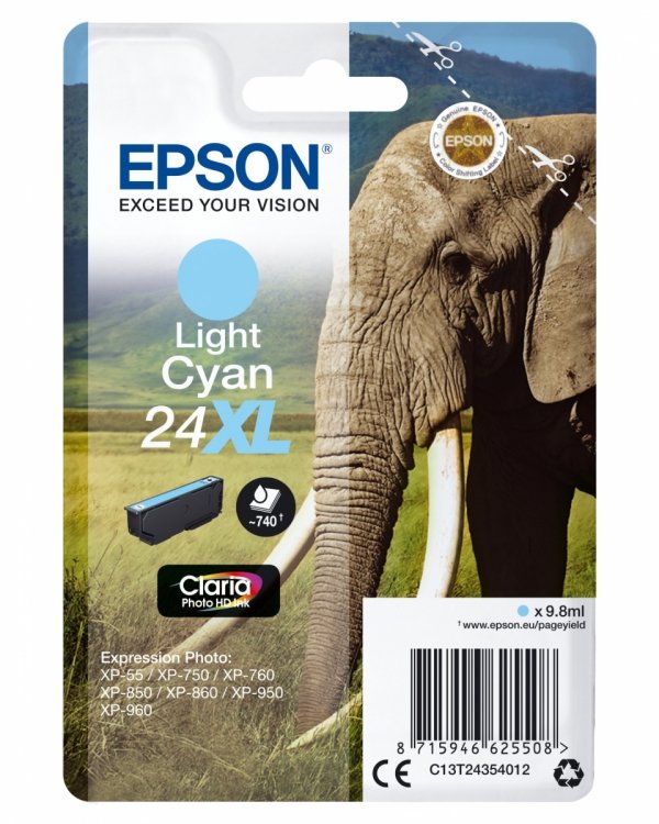 Tusz EPSON C13T24354012, T2435, 24XL, light cyan, 9,8ml, Epson