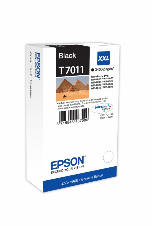 Tusz EPSON C13T70114010. XXL. black. 3400s. Epson WorkForce Pro WP4000. 4500 series C13T70114010