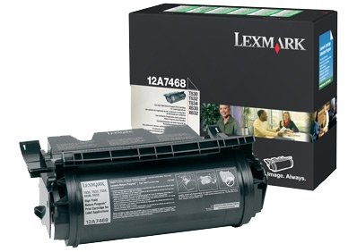 Toner Lexmark 12A7468. black. 21000s. return. Lexmark T630. T632. T634. X630. X632e. label application 12A7468