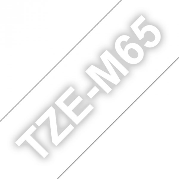Taśma Brother TZE-M65, biały druk/przeĹşroczysty matowy podkład, laminowane, 8m, 36mm