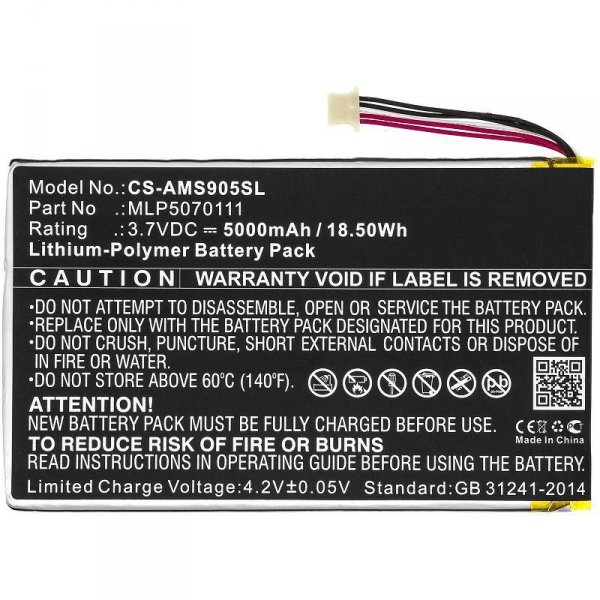 Części / CoreParts / zamiennik / Battery for Diagnostic Scanner 18.50Wh Li-Pol 3.7V 5000mAh  Black for Autel Diagnostic Scanner DS808, DS808K, IM508, MaxiDAS DS808 Scanner, 
