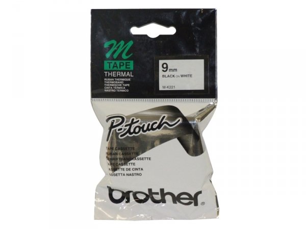 Taśma Brother MK221, czarny druk/biały podkład, nielaminowany, 8m, 9mm MK221BZ