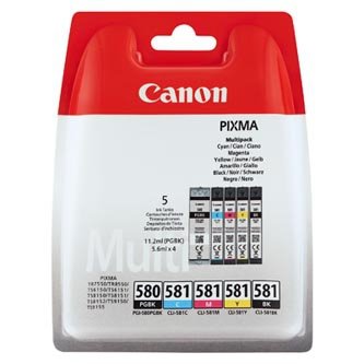 Canon oryginalny tusz PGI-580PGBK/CLI-581CMYBK Multi pack, CMYK+PGBK, 1*11.2 + 4*5.6ml, 2078C005, Canon 5-pack PIXMA TR7550,