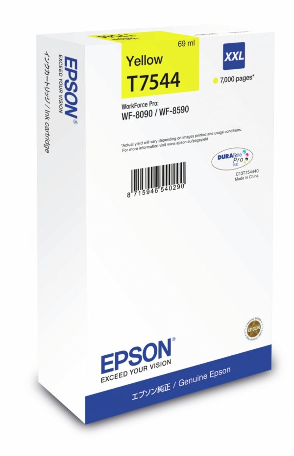 Tusz EPSON C13T754440. T7544. XXL. yellow. 69ml. Epson WorkForce Pro WF-8590DWF C13T754440