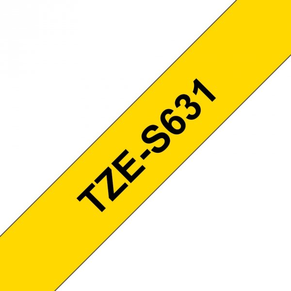 Taśma laminowana Brother 12mm BLACK ON YELLOW TZES631