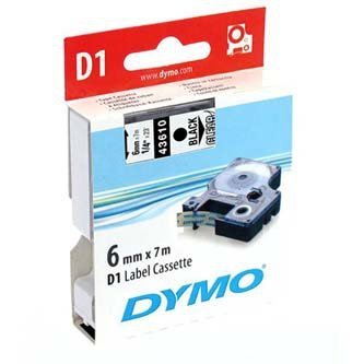 Dymo oryginalna taśma do drukarek etykiet. Dymo. 43610. S0720770. czarny druk/przezroczysty podkład. 7m. 6mm. D1 43610