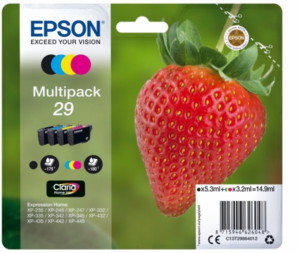 Tusz EPSON C13T29864012, T29, CMYK, 5,3/3x3,2ml, Epson Expression Home XP-235,XP-332,XP-335,XP-432,XP-435