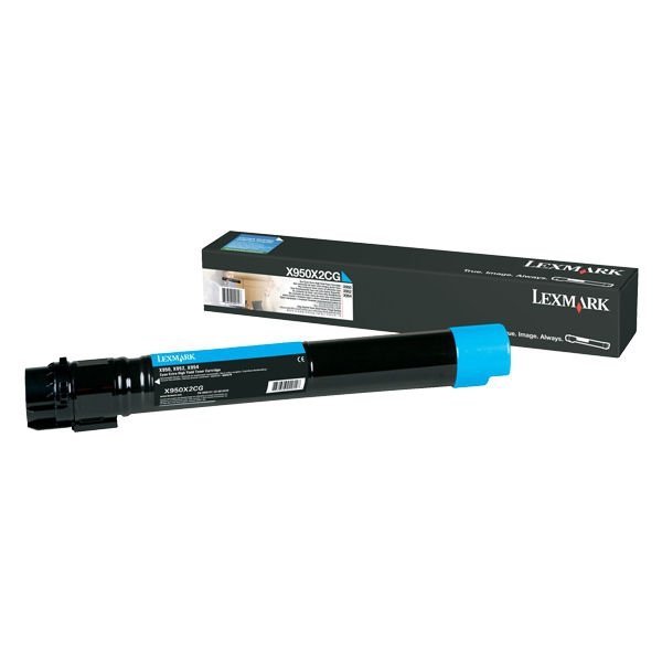 Toner Lexmark X950X2CG. cyan. 24000s. extra duża pojemnośÄ‡. Lexmark X950. X952. X954 X950X2CG