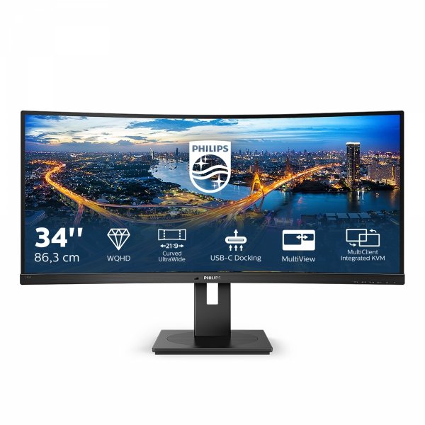 Monitor 346B1C 34 cale VA Curved HDMIx2 DPx2 USB-C HAS