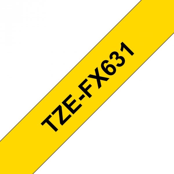 Taśma laminowana Brother Black on Yellow 12mm TZEFX631