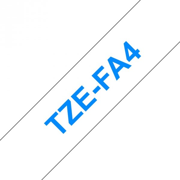 Taśma Brother TZE-FA4, niebieski druk/biały podkład, 3m, 18mm, prasowany