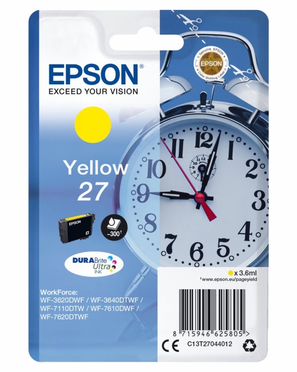 Tusz EPSON 27 Alarm Clock 3.6ml YL C13T27044012