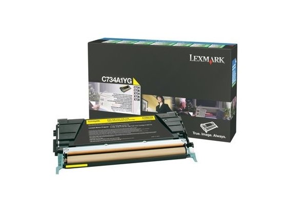 Toner Lexmark C734A1YG. yellow. 6000s. return. Lexmark C734. C736. X734. X736. X738 C734A1YG
