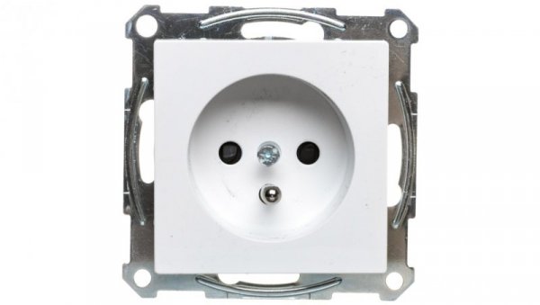 Merten System M Gniazdo pojedyncze z/u 16A IP20 z przesłonami białe MTN2600-0325