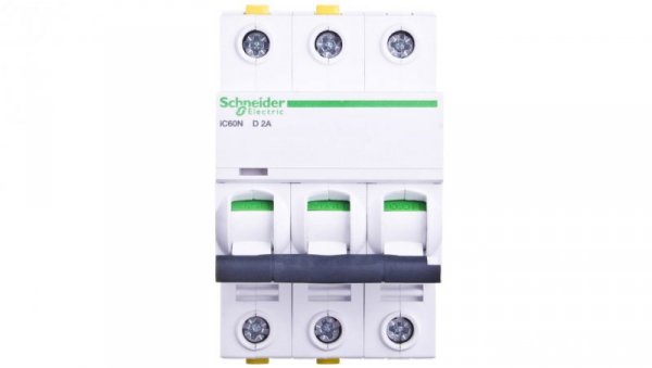 Wyłącznik nadprądowy 3P D 2A 6kA AC iC60N-D2-3 A9F05302