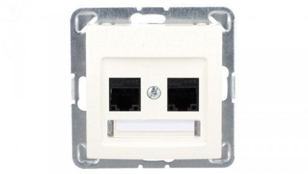 IMPRESJA Gniazdo komputerowe podwójne RJ45 kat.5e MMC ecrue GPK-2Y/K/m/27