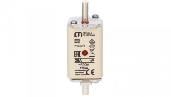 Wkładka bezpiecznikowa KOMBI NH00 gG 20A/500V 004182206 /3szt./