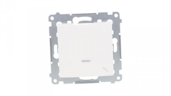 Simon 54 Łącznik schodowy z podświetleniem, szybkozłącza, biały IP20 DW6L.01/11