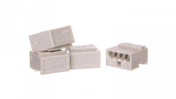 Szybkozłączka do puszek instalacyjnych MIKRO 4x 0,6-0,8mm2 jasnoszara 243-304 /100szt./