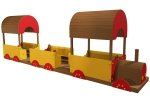 Lokomotywa z wagonami na plac zabaw
