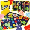 Tablica manipulacyjna sensoryczna montessori walizka plecak niebieska