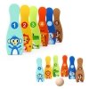TOOKY TOY Drewniane Kręgle dla Dzieci  6 szt. + Piłka