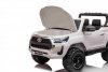 Toyota Hilux na akumulator dla dzieci Biały Pickup + Napęd 4x4 + Pilot + 2 bagażniki