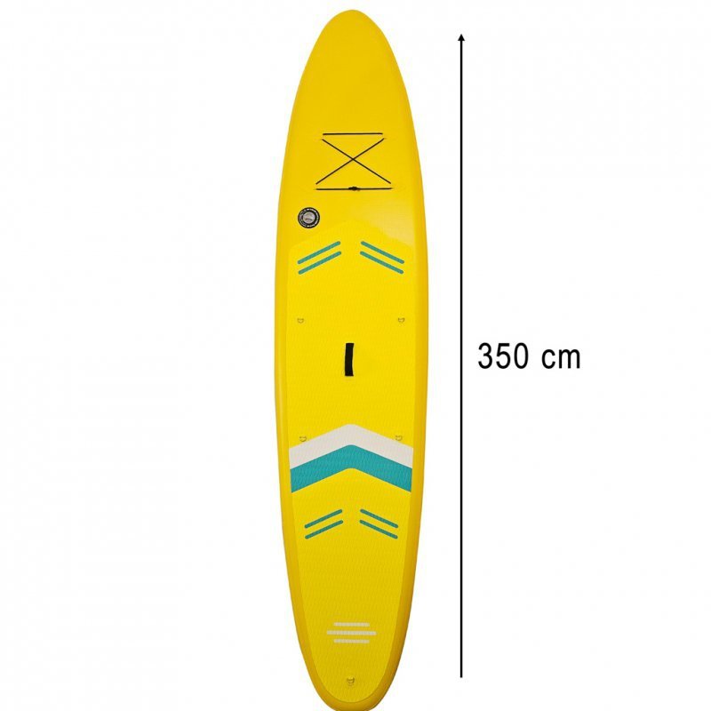 Deska SUP pompowana do pływania z siedzeniem akcesoriami wiosło zestaw żółta 350 cm
