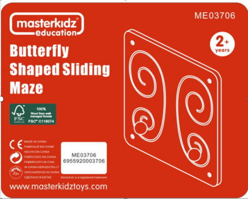 MASTERKIDZ Tablica Przesuwna Kształt Motyla Montessori