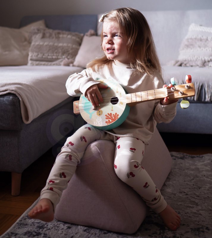 TOOKY TOY Drewniane Banjo Nauka Gry Dla Dzieci z Motywem Morza