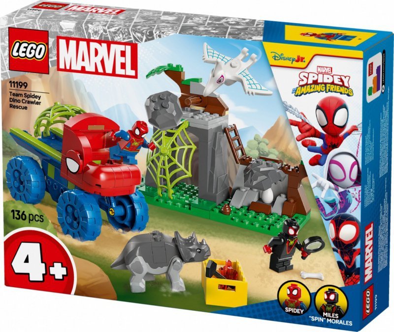 LEGO Klocki SPIDEY 11199 Misja ratunkowa zespołu Spidey&#039;ego w dinoterenówce