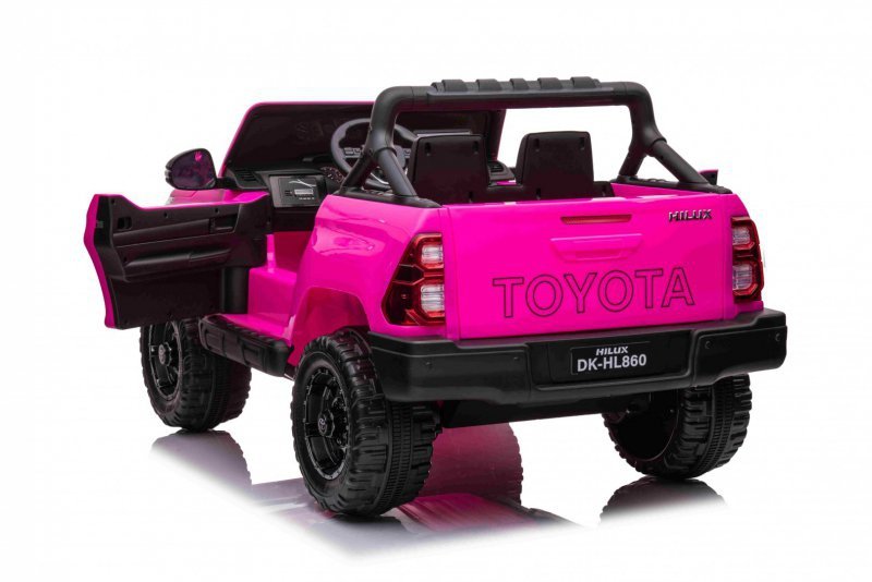 Toyota Hilux na akumulator dla dzieci, Różowy Pickup + Napęd 4x4 + Pilot