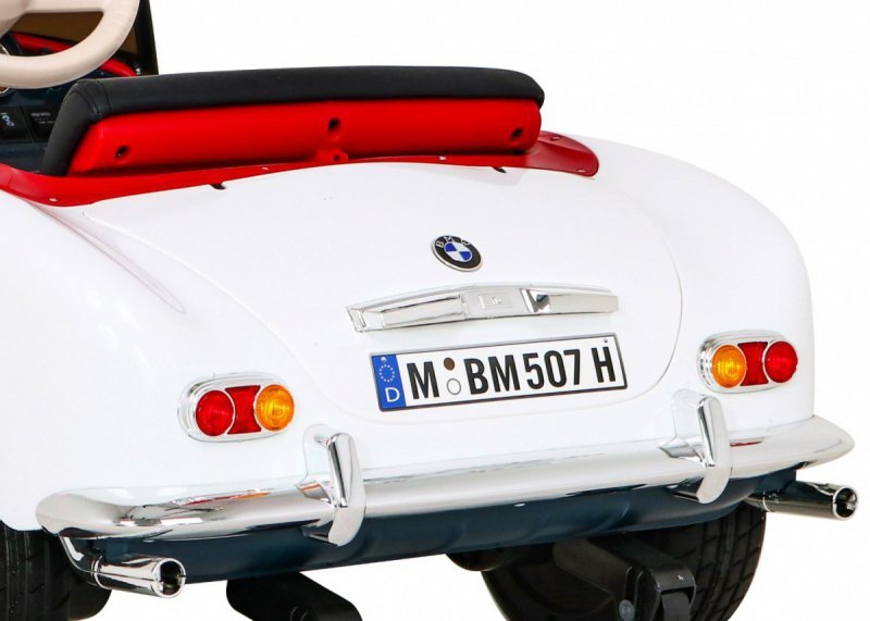 Autko BMW 507 Retro elektryczne dla dzieci Biały roadster