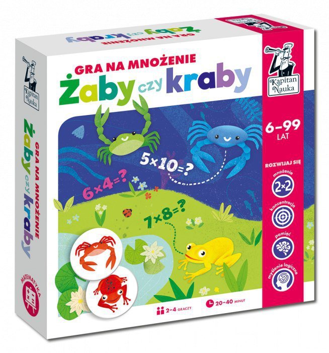 Gra edukacyjna &quot;Żaby czy Kraby&quot; dla dzieci 6+ Nauka mnożenia do 100
