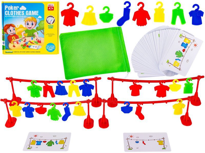 Edukacyjna gra na refleks &quot;Poker Clothes Game&quot;, Układanka Ułóż Pranie Ubrania