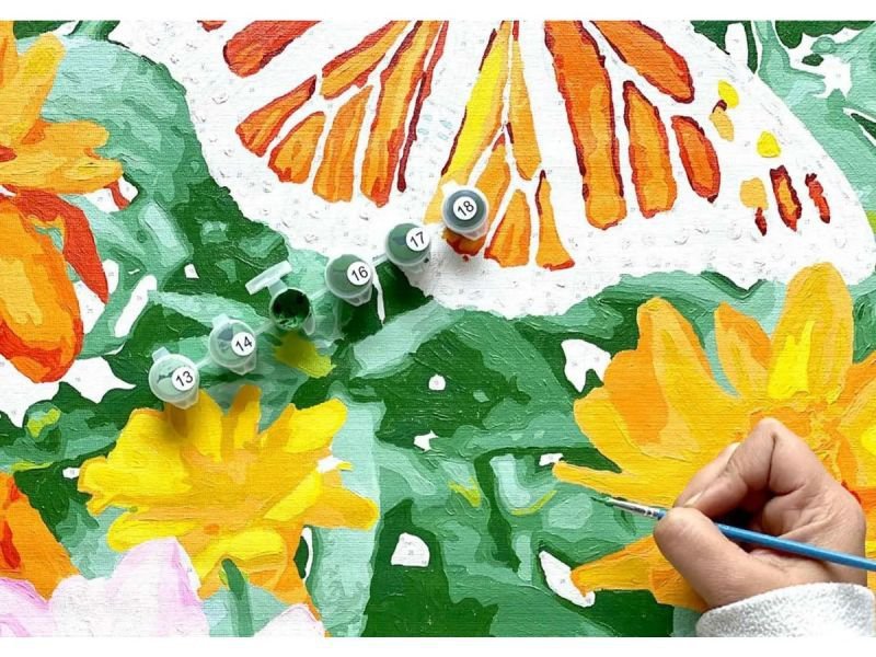 OBRAZ MALOWANIE PO NUMERACH RAMA 40x50cm JEZIORO ŁABĘDZIE