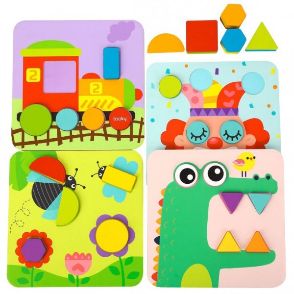 DUPLIKAT: TOOKY TOY Puzzle 4 w 1 Układnaka Klocki