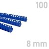 Grzbiety plastikowe Niebieskie - O.COMB Okrągłe 8mm 100szt- A4