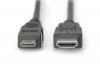 Digitus Kabel połączeniowy HDMI HighSpeed 1080p 60Hz FHD Typ HDMI A/HDMI C M/M 3m Czarny